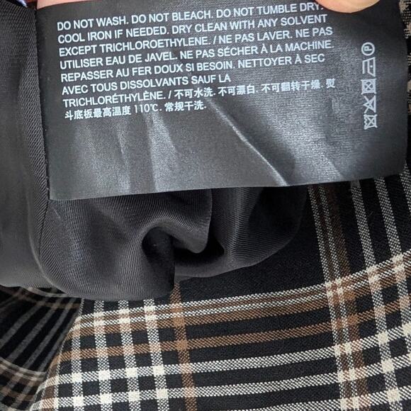 Theory Becket Brown Wool Blend Belted Plaid Checked Blazer, size 8 - Picture 11 of 11